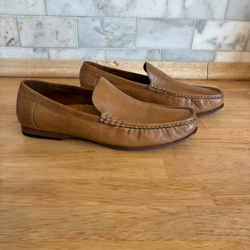 Cole Haan Loafers Mens 11.5 Tan Leather Grant Moc Toe Slip On Hampton Shoes